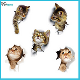 3D Cats Wall Stickers (5 pieces)